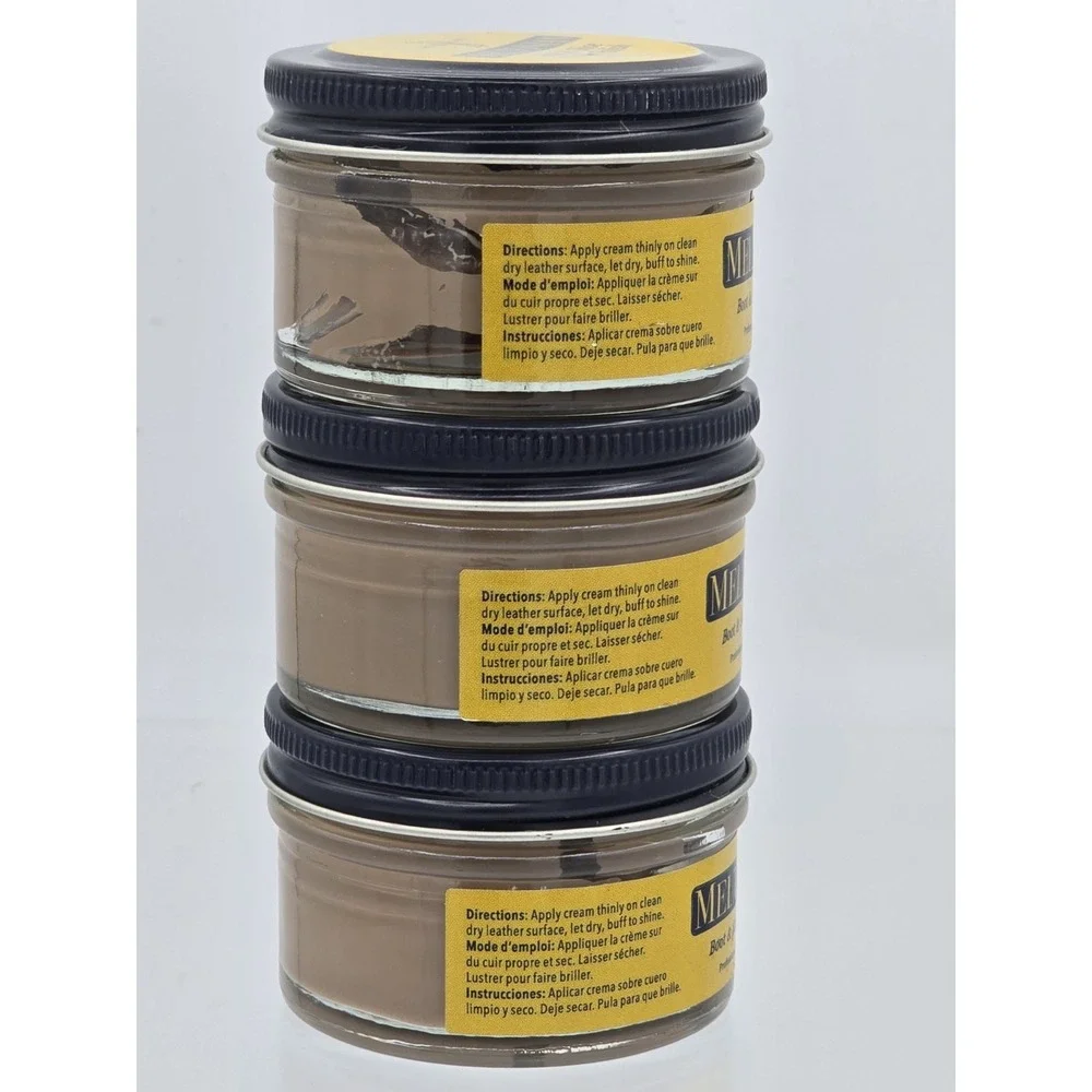 3 Pack - MELTONIAN Shoe Boot Cream Polish‎ Leather Shine Nourishing 50ml - Beige